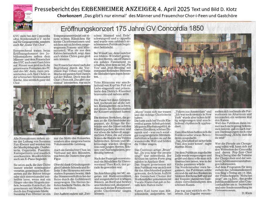 Pressebericht Erbenheimer Anzeiger 4. April 2025
