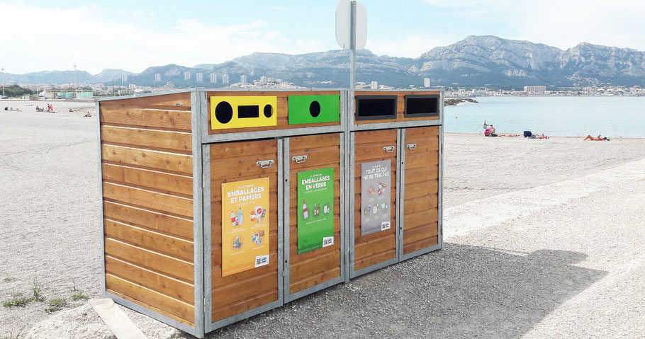 De Juin à Septembre 2018, CITEO a experimenté la suppression des corbeilles sur les plages en installant en parallèle des points de collecte de tri.