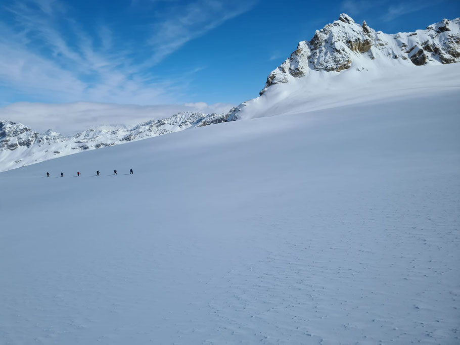 Onderweg naar de Piz Buin over de Ochsentaler Gletsjer