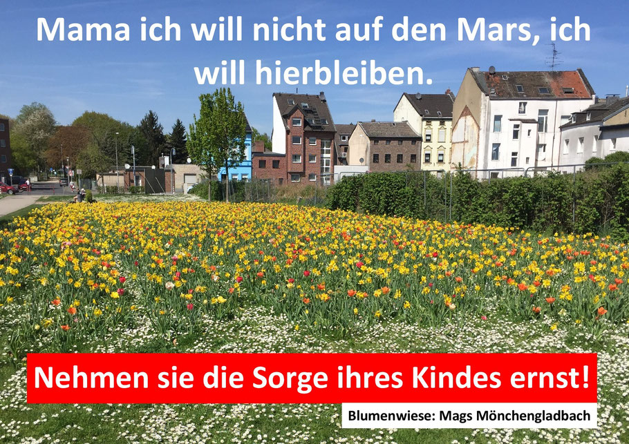 Mama ich will nicht auf den Mars, ich will hierbleiben.