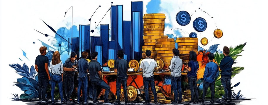 el equipo de ventass analizando las estrategias y viendo como incrementan el valor de la compañia