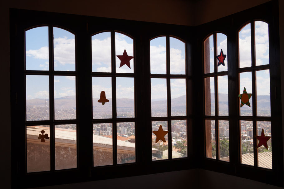Das Highlight unseres Wohnzimmers: Traumhafter Ausblick auf Cochabamba