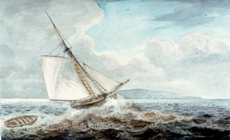Cotre britannique  par bonne brise (source National Maritime Museum) 