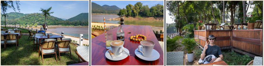 Viewpoint Cafe - am Zusammenfluss von Mekong River und Nam Khan River
