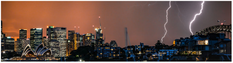 Sunset Cremorne Point, Thunderstorm Sydney, Gewitter Sydney, Blitze über Sydney