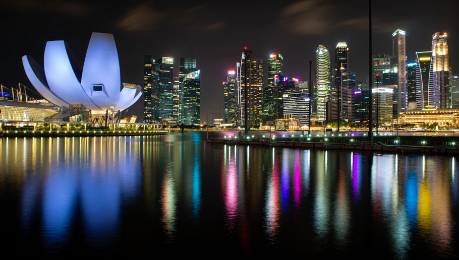 Singapur, Marina Bay, Skyline Singapur, Singapur by Night, Jubilee Bridge