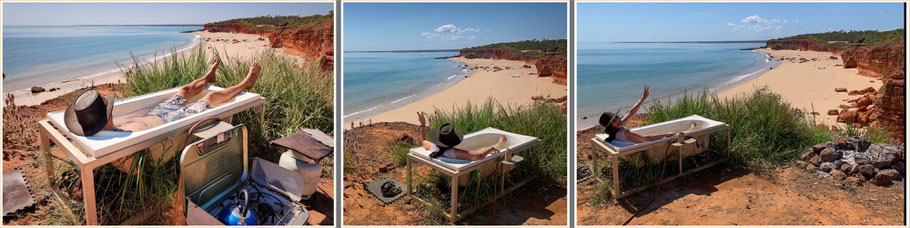 Willkommene Erfrischung mit Aussicht - Badewanne mit Süsswasseranschluss in Pender Bay