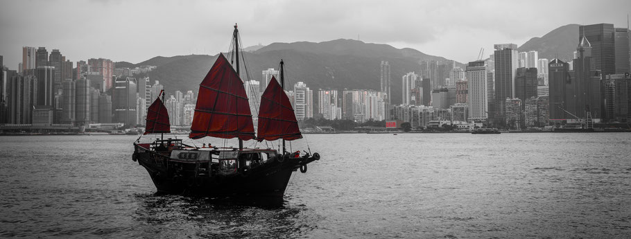 Hongkong, Hong Kong, Tsim Sha Tsui, Victoria Harbour, Star Ferry, Drachenboot
