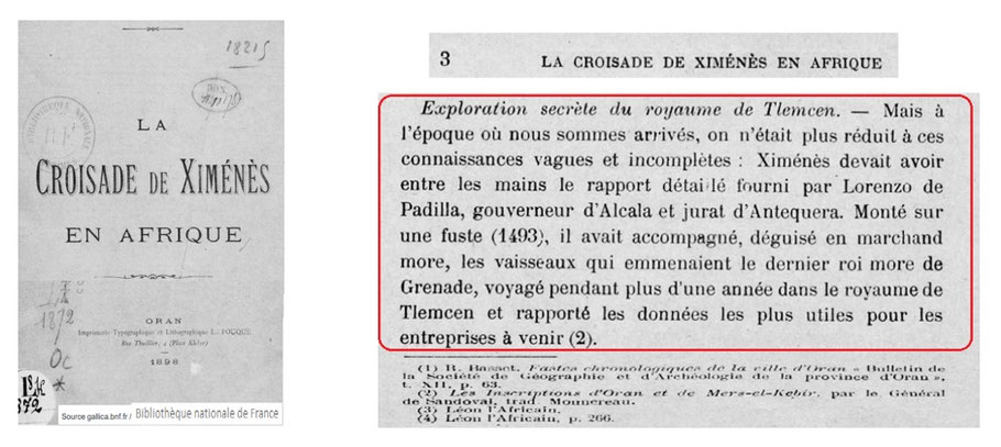 La croisade de Ximénès en Afrique, par Nelly Blum, Oran, 1898.