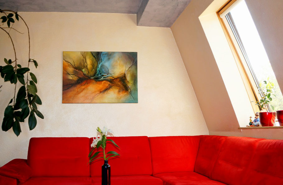 Dieses Gemälde von Hartwig Dilling hängt jetzt bei Mandy und Tino im Wohnzimmer.