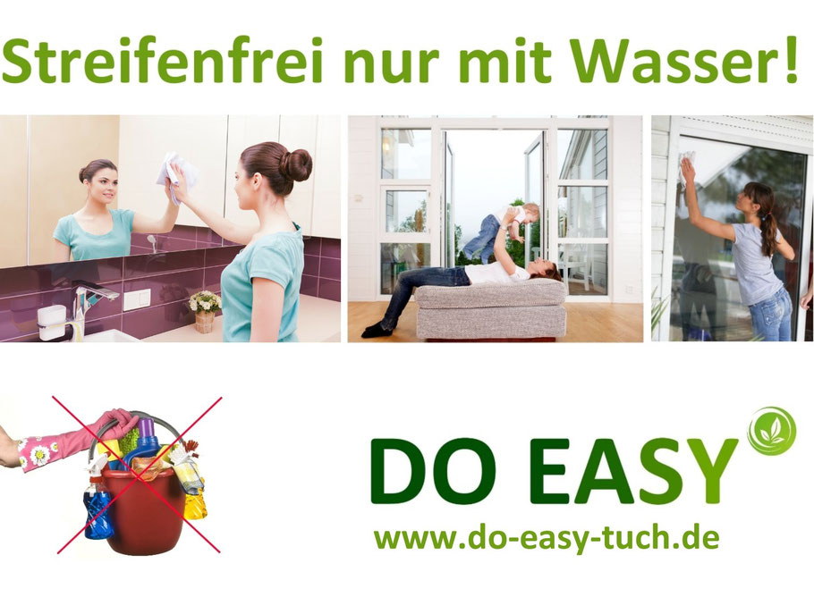 Streifenfrei Fenster putzen, Zaubertuch Fenster Spiegel, DO EASY