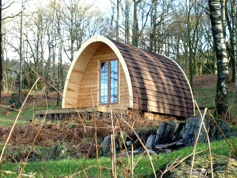 Mobil home en bois design dans la forêt