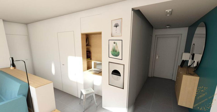 Architecture interieure decoration agencement la maison 17 quimper finistere  mobilier sur mesure bureau chêne dressing rangement 