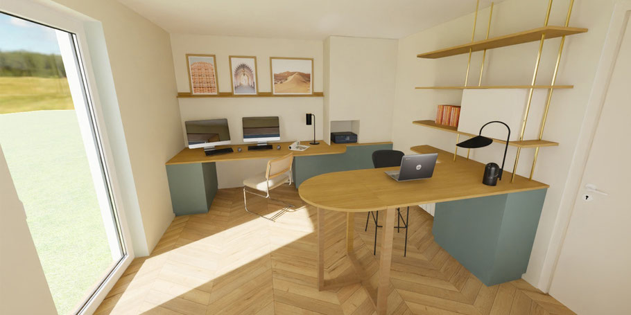 la maison 17 architecte interieur architecture agencement décoration quimper  finistere renovation suite parentale bureau sur mesure