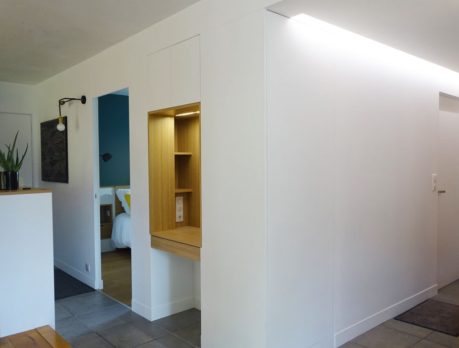 Architecture interieure decoration agencement la maison 17 quimper finistere  mobilier sur mesure bureau rangement salle de bain suite parentale verrière chambre 