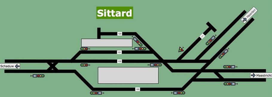 Schematische lay-out van Sittard