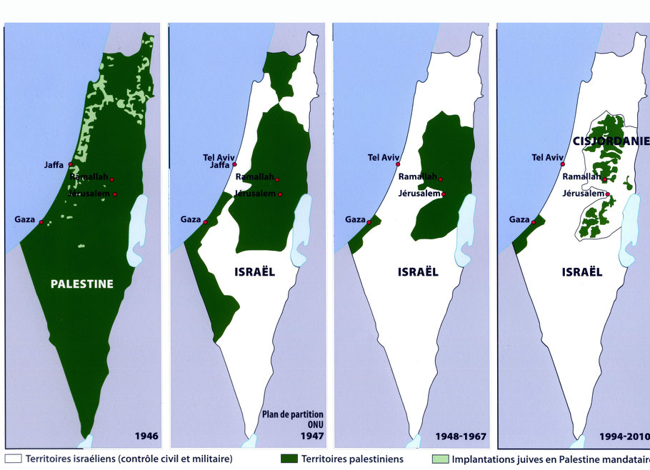 Evolution de la Palestine depuis 1946 - morlaix-palestine-solidarite 