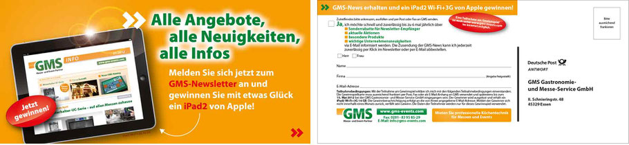 Mailing zur Anmeldung zum Online-Newsletter GMS GmbH