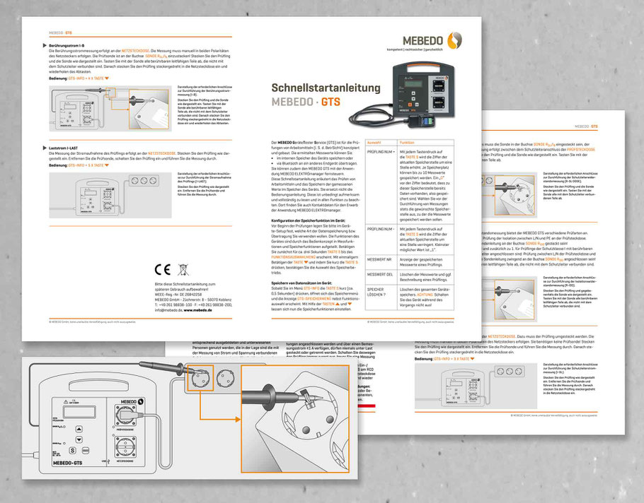 Schnellstartanleitung Mebedo GTS mit technischen Illustrationen