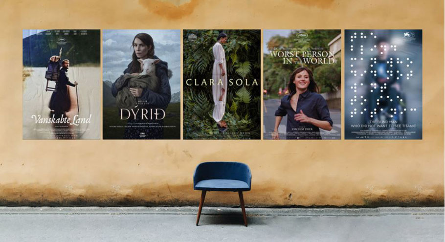 Filmplakate der fünf Nominierten für den Preis des Nordischen Rates. Bild von Nordic Council. 