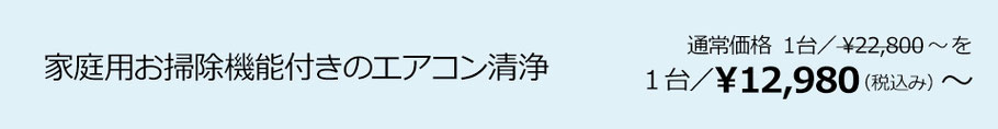 家庭用お掃除機能付きのエアコン清浄　1台／￥12,980（税込み）～