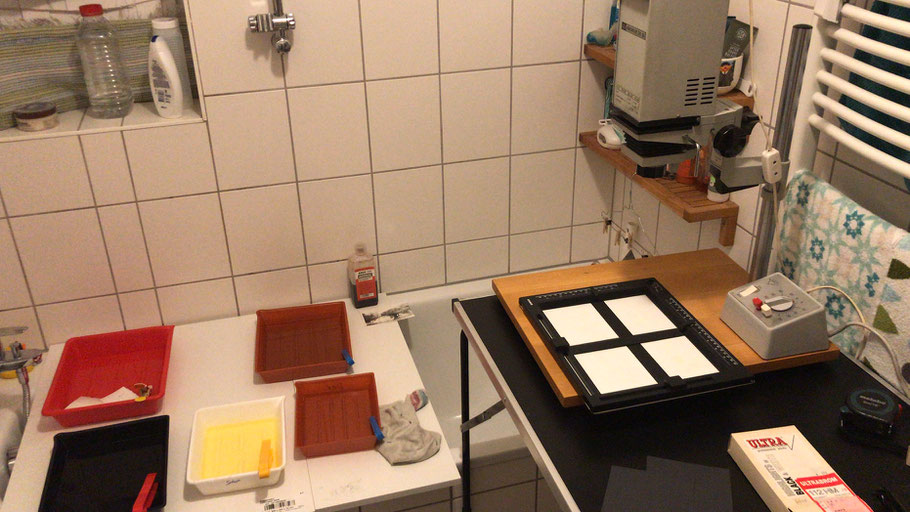 My dark bathroom setup