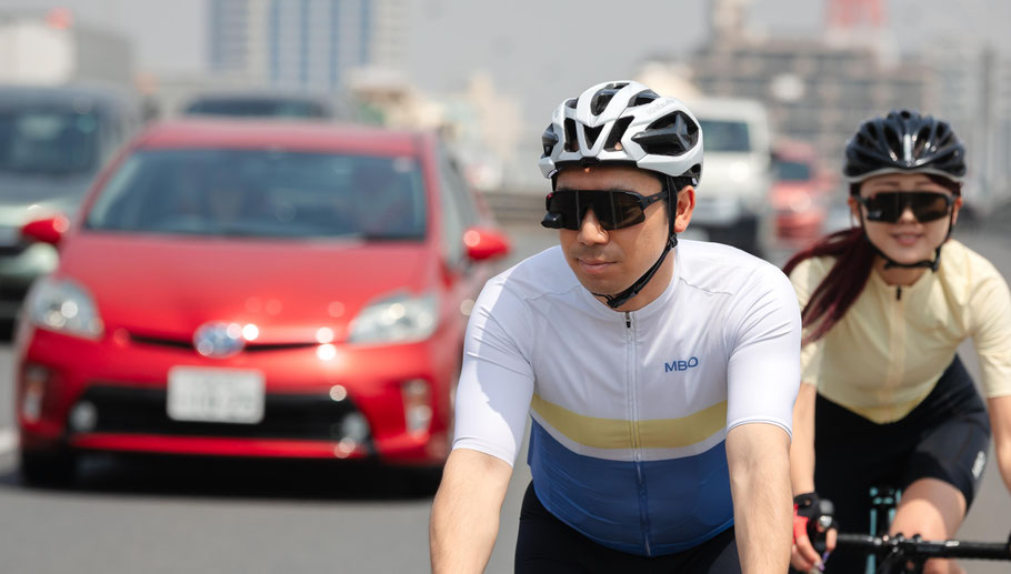 後方確認 車 自転車 ロードバイク ミラー付き 安全確認