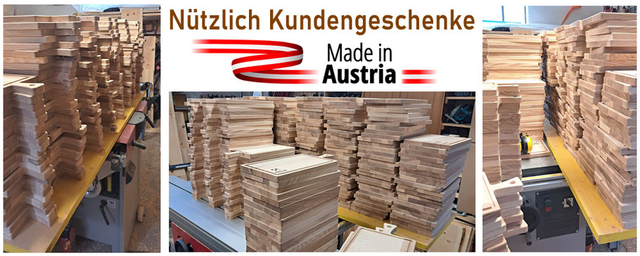 Nützliche und Sinnvolle Kundengeschenke aus Holz, Schneidebrett als Werbeartikel