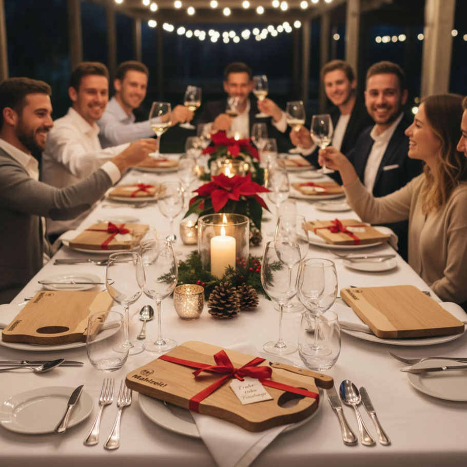 Personalisiertes Schneidebrett als Geschenk für Mitarbeiter und Kunden