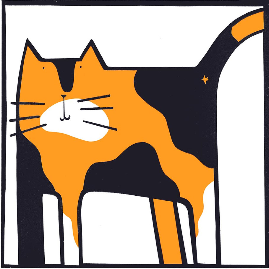 cat screenprint printmaking process