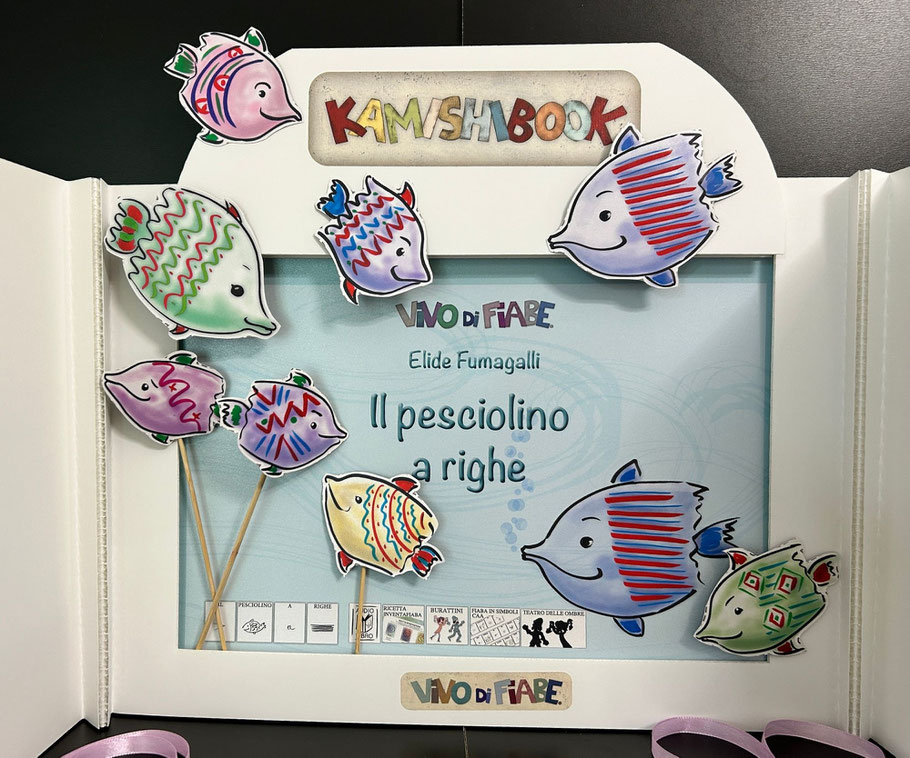 Kamishibai  pesciolino a righe fiaba diversità libri racconti valigia vendita teatrino burattino caa comunicazione aumentativa e alternativa teatro delle ombre cos'è