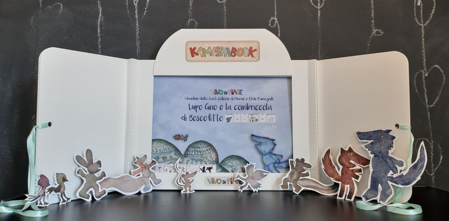 Kamishibai  Lupo buono  cos'è libri racconti valigia vendita teatrino burattino caa comunicazione aumentativa e alternativa teatro delle ombre audiolibro