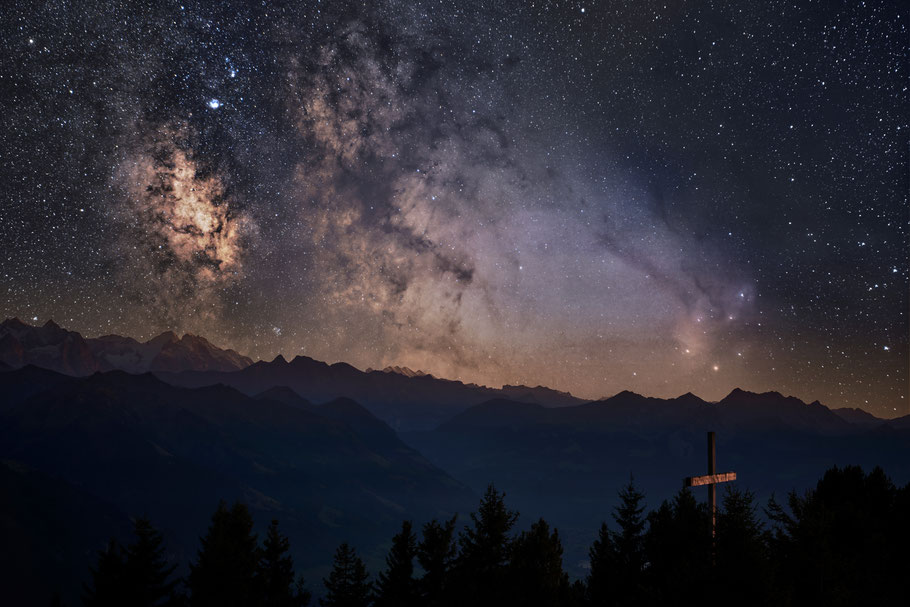 the beauty of the night sky above the Eiger, Mönch and Jungfrau