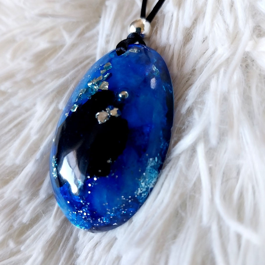 Orgonit Powerstone (B16) "Blue Dream" Energie-Anhänger in blau | Edelstein Heilstein Schmuck