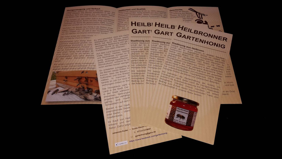 Heilbronner Gartenhonig Flyer.