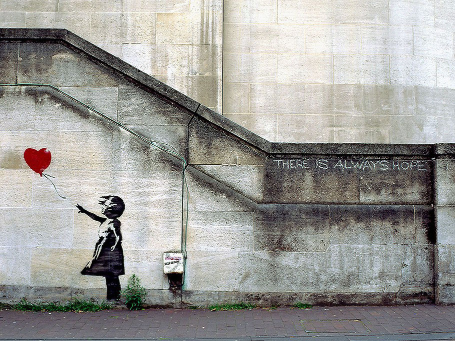 Girl with red balloon; Bansky 2002