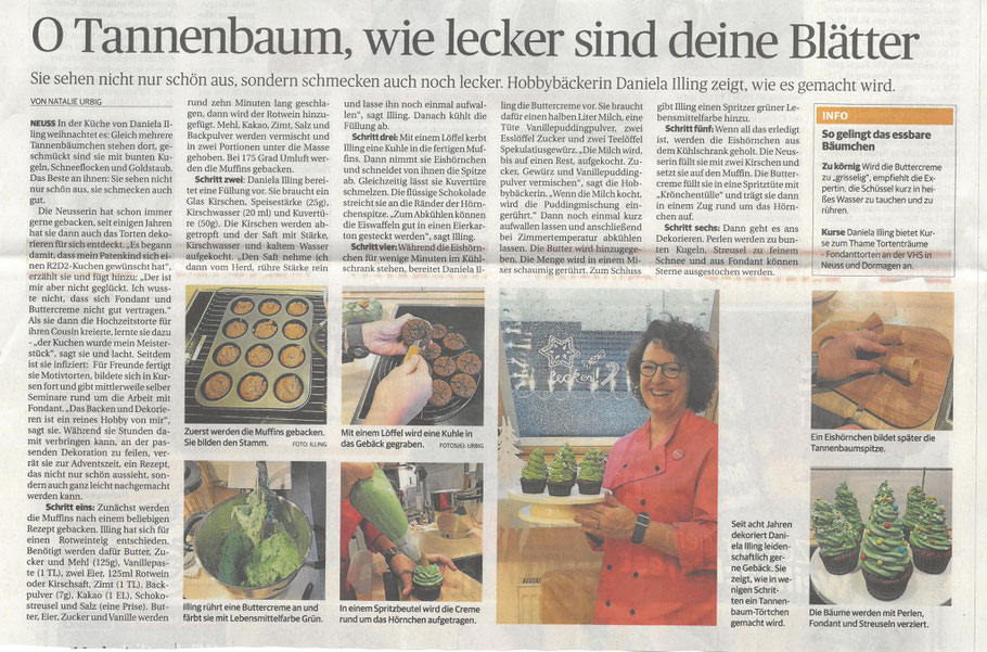 Neuss Grevenbroicher Zeitung Rheinische Post Adventskalender Tortenträume Tannenbaum CupCakes