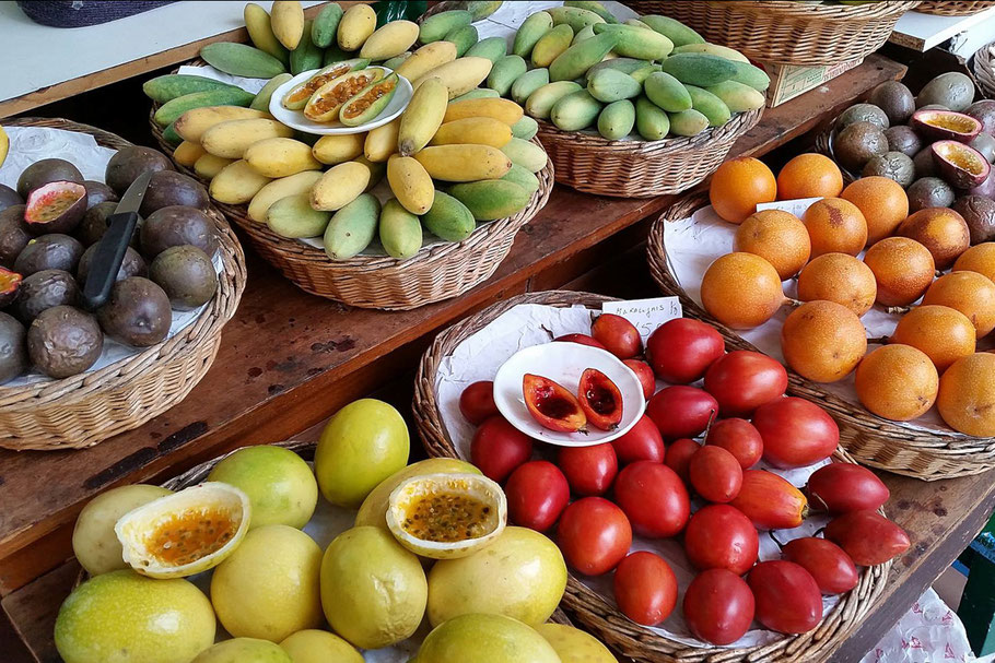 Verse groente en fruit in de mercado, Funchal, Madeira