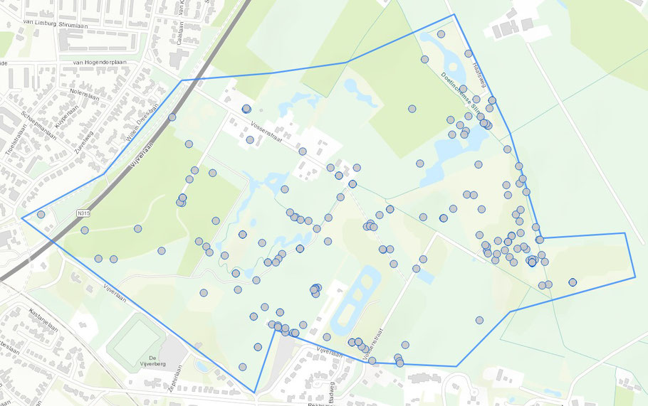 Waarnemingen van loopkevers in de Zumpe tot aug. 2023 (bron "Waarnemingen.nl" en eigen waarnemingen.