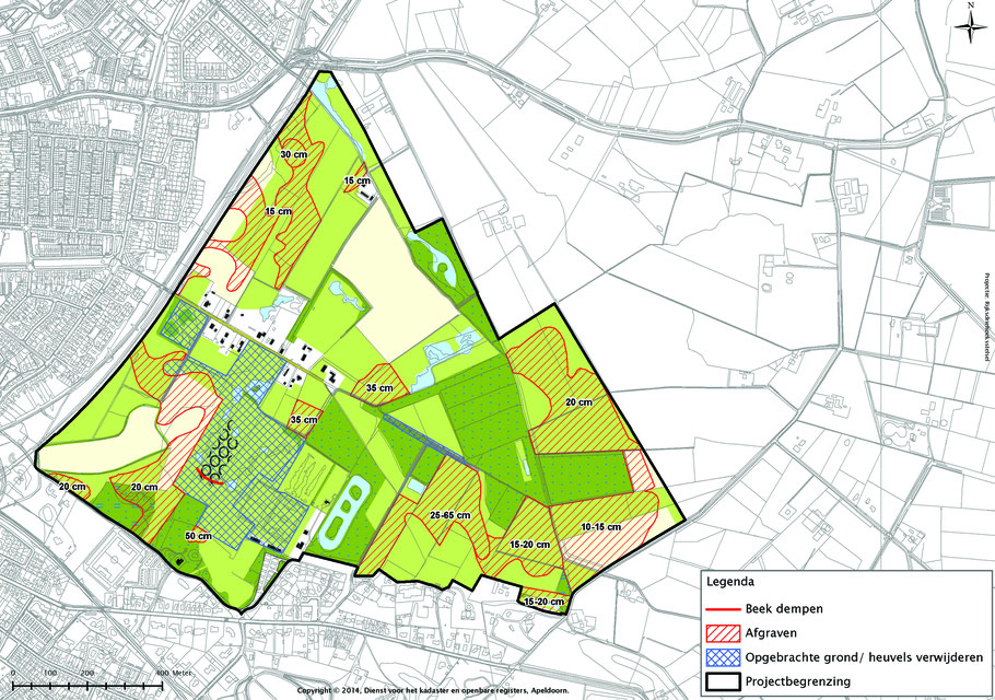 Kaart met uitgevoerde of geplande werkzaamheden. Kaart Unie van Bosgroepen (lit 44). 