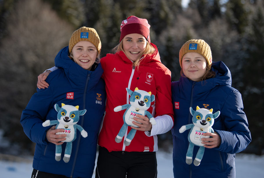 Les fondeuses olympiques à la Vallée de Joux / Copyright : Joel Marklund /OIS
