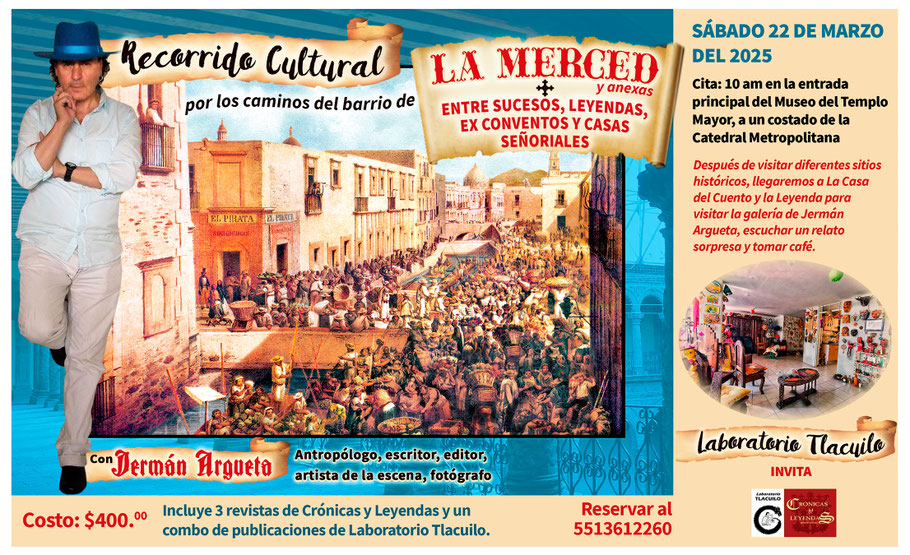 Reservaciones al recorrido que guiará Jermán Argueta, con la maestra Beatriz Ramírez al 5513612260.