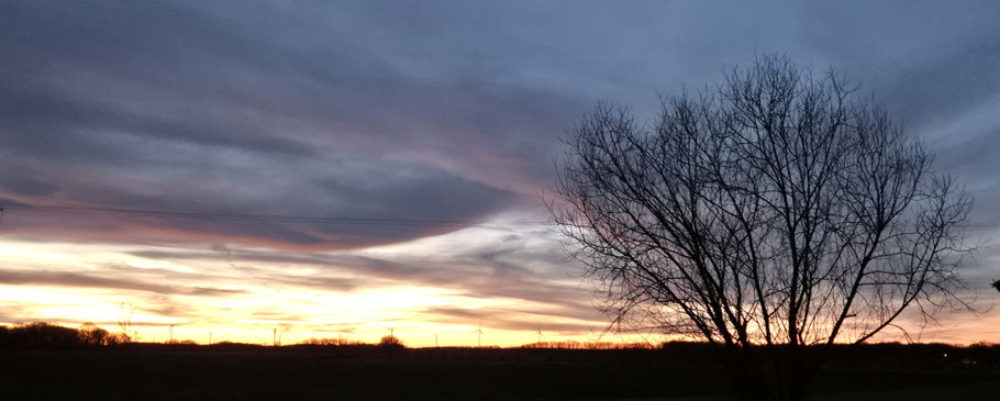 Vue du coucher de soleil au Gîte Daur Bocou