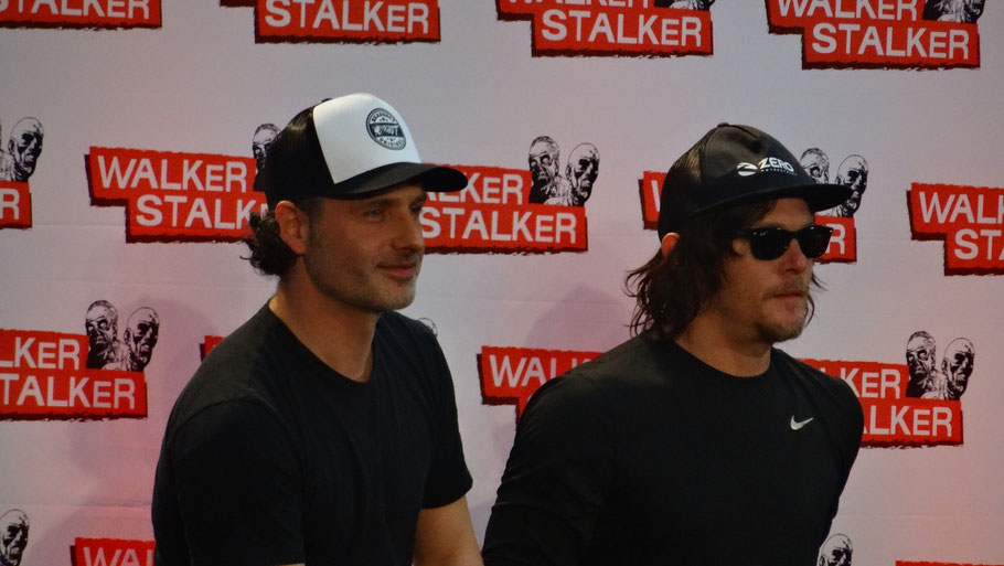 Andrew Lincoln and Norman Reedus at Walker Stalker London