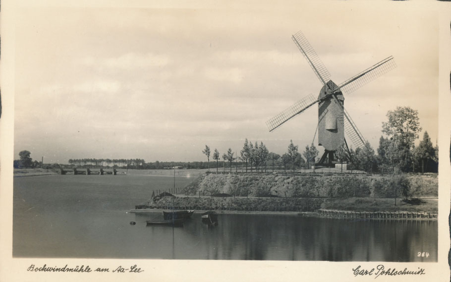 Aufschüttung an der Gaststätte Himmelreich mit Mühle, die Torminbrücke im Hintergrund - Foto Carl Pohlschmidt