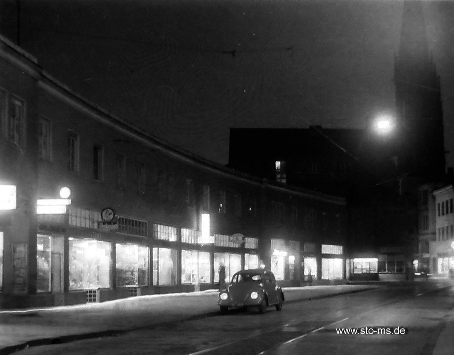 Abendstimmung. Damalige Ladenzeile - heute Karstadt