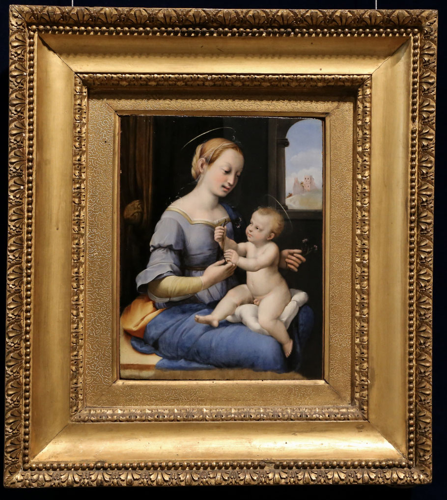 Bottega di Raffaello Sanzio - Madonna dei garofani - 1520/1530 circa - olio su tavola