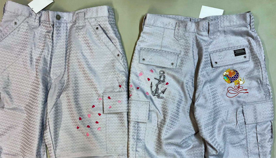 ﾊﾟﾝﾂ後へ刺繍