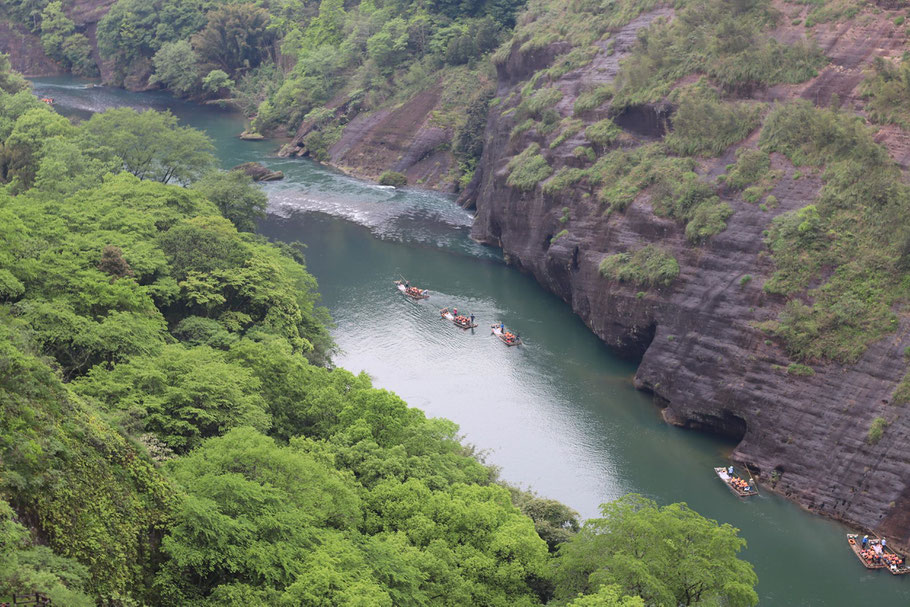 The river from above. I didn't take a trip along the river on one of these rafts and I regret it but still explored much of the area on foot 