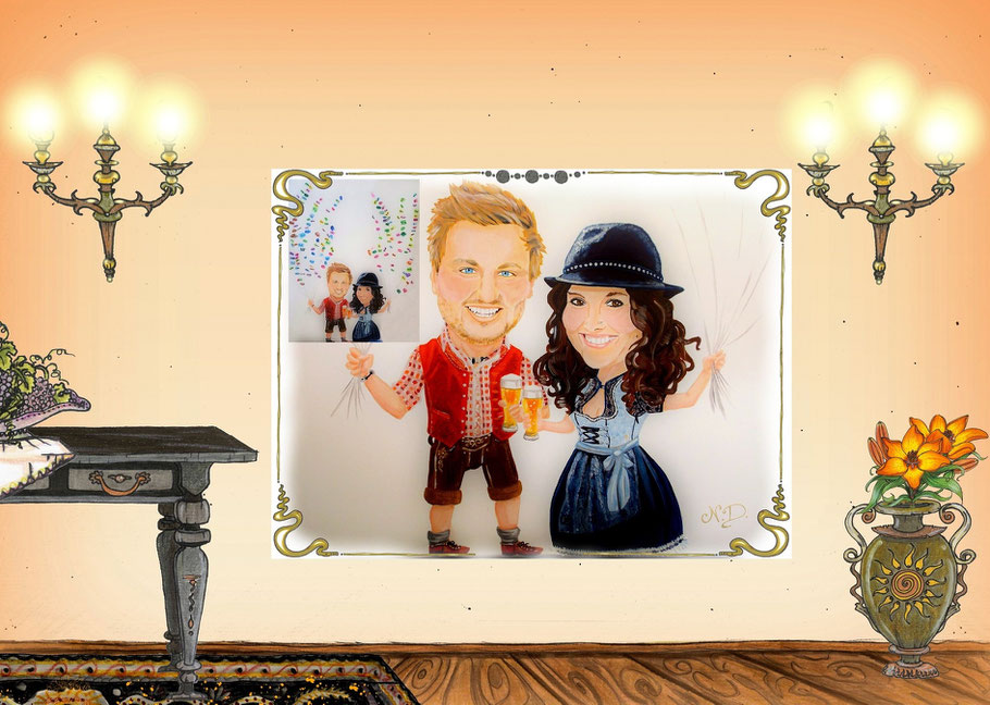 #hallofcaricatures #karikaturen #hochzeitskarikaturen #gemaltegeschenke #nadines-kreativschmiede #karikaturensaal